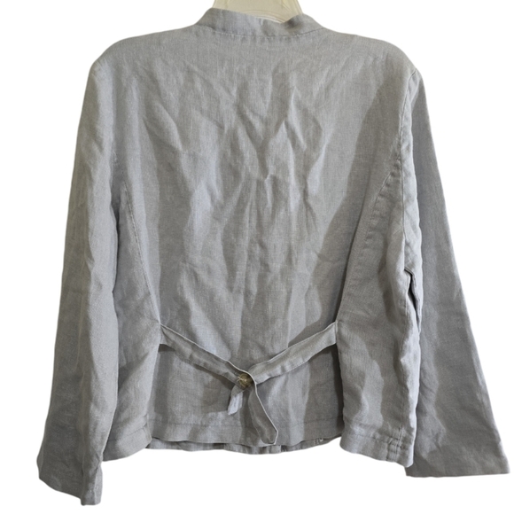 Poetry Boxy Jacket Garment-dyed Linen Jacket 12 Light Gray - Picture 4 of 8